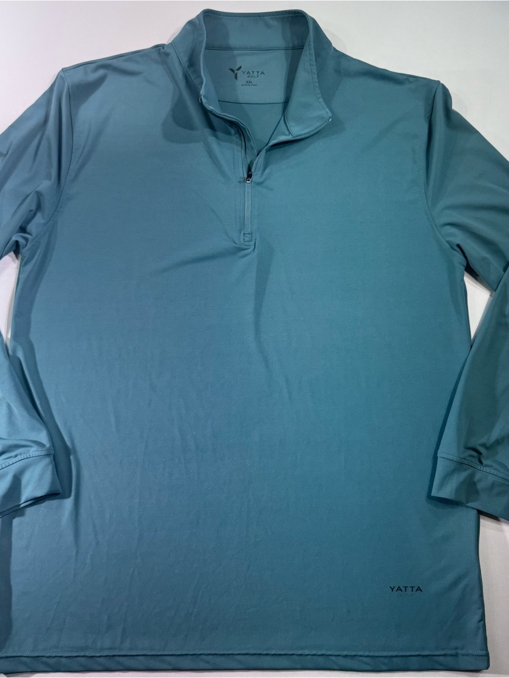 YATTA GOLF Men's 1/4 Zip Pullover Jacket Size XXL Teal Green Long Sleeve, GUC
